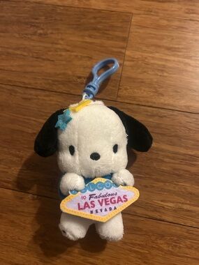 Sanrio Pochacco Plush Bag Charm Keychain ABC Store Las Vegas Exclusive 4”